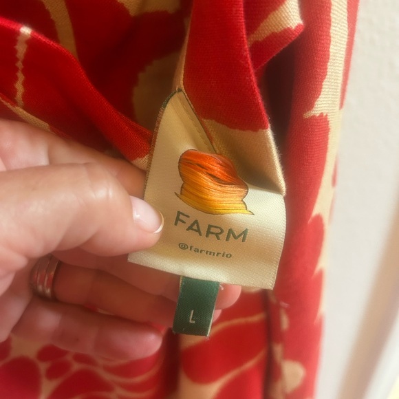 FARM Rio Red and Cream Floral Maxi Dress with Braided Straps - Picture 3 of 6